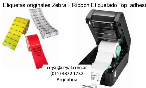 Etiquetas originales Zebra   Ribbon Etiquetado Top: adhesivo   ribbo