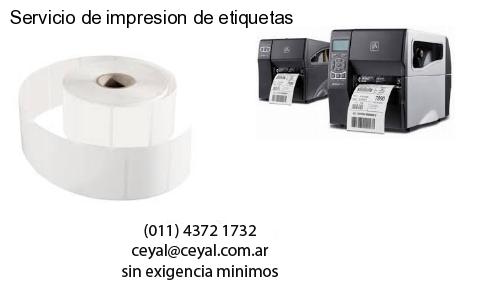 Servicio de impresion de etiquetas