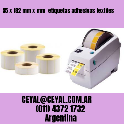 55 x 182 mm x mm  etiquetas adhesivas textiles