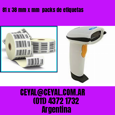 81 x 38 mm x mm  packs de etiquetas