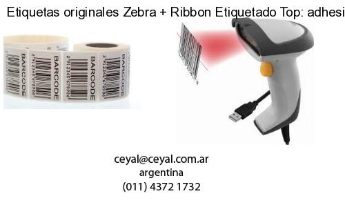 Etiquetas originales Zebra   Ribbon Etiquetado Top: adhesivo   ribbo