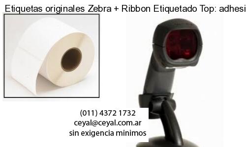 Etiquetas originales Zebra   Ribbon Etiquetado Top: adhesivo   ribbo