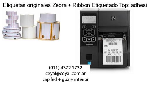 Etiquetas originales Zebra   Ribbon Etiquetado Top: adhesivo   ribbo