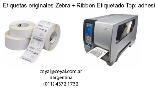 Etiquetas originales Zebra   Ribbon Etiquetado Top: adhesivo   ribbo