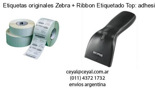 Etiquetas originales Zebra   Ribbon Etiquetado Top: adhesivo   ribbo