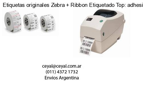 Etiquetas originales Zebra   Ribbon Etiquetado Top: adhesivo   ribbo