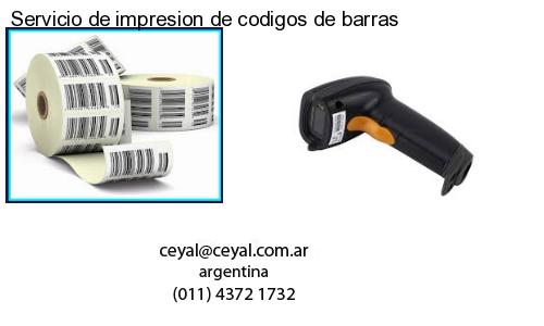 Servicio de impresion de codigos de barras