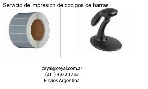 Servicio de impresion de codigos de barras