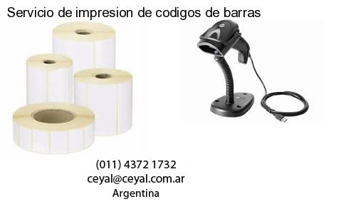 Servicio de impresion de codigos de barras