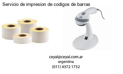 Servicio de impresion de codigos de barras