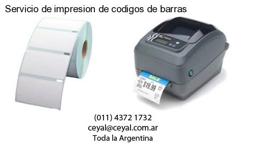 Servicio de impresion de codigos de barras