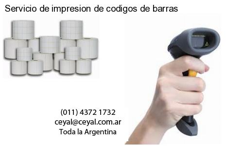 Servicio de impresion de codigos de barras