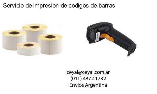 Servicio de impresion de codigos de barras