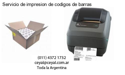 Servicio de impresion de codigos de barras