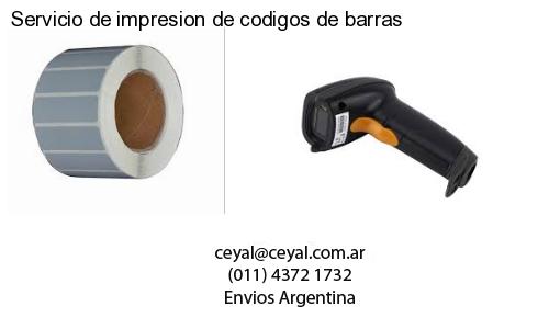 Servicio de impresion de codigos de barras