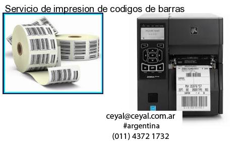 Servicio de impresion de codigos de barras