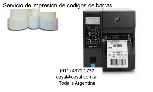 Servicio de impresion de codigos de barras