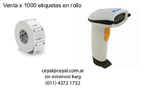 Venta x 1000 etiquetas en rollo