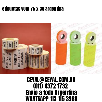 etiquetas VOID 75 x 30 argentina