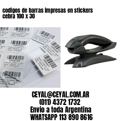 codigos de barras impresas en stickers cebra 100 x 30