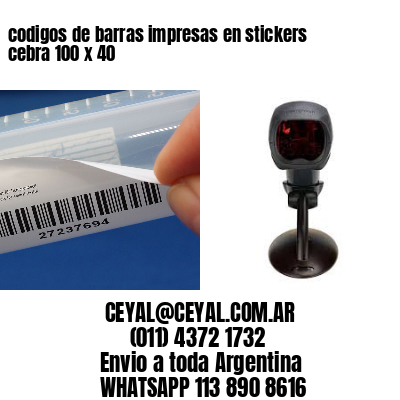codigos de barras impresas en stickers cebra 100 x 40