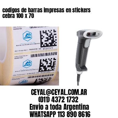 codigos de barras impresas en stickers cebra 100 x 70