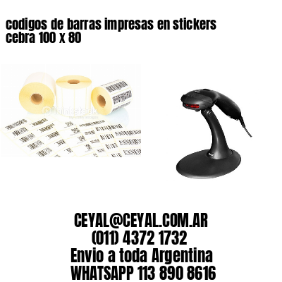 codigos de barras impresas en stickers cebra 100 x 80