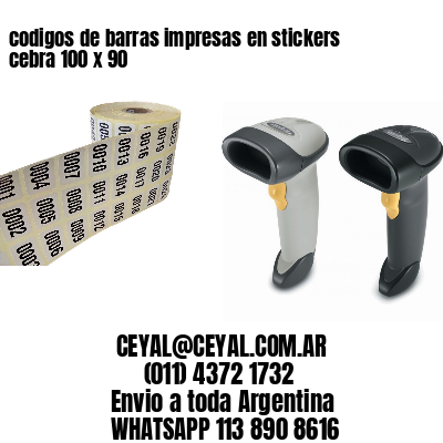 codigos de barras impresas en stickers cebra 100 x 90