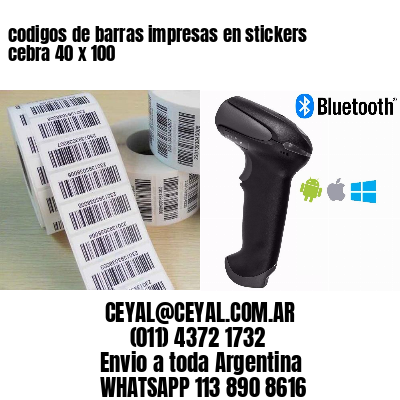 codigos de barras impresas en stickers cebra 40 x 100