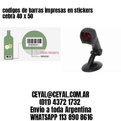 codigos de barras impresas en stickers cebra 40 x 50