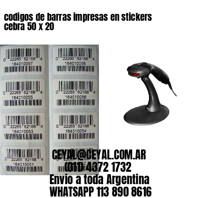 codigos de barras impresas en stickers cebra 50 x 20