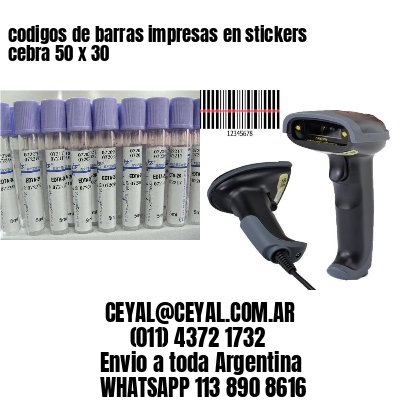 codigos de barras impresas en stickers cebra 50 x 30