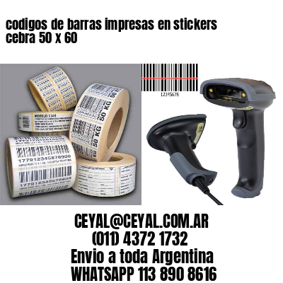 codigos de barras impresas en stickers cebra 50 x 60