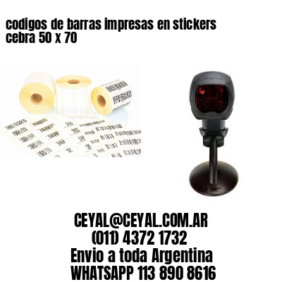 codigos de barras impresas en stickers cebra 50 x 70