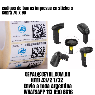 codigos de barras impresas en stickers cebra 70 x 90