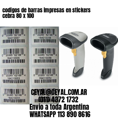 codigos de barras impresas en stickers cebra 80 x 100