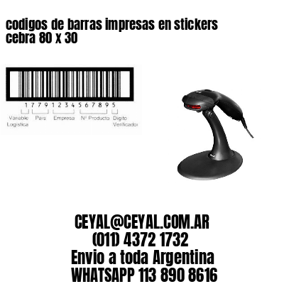 codigos de barras impresas en stickers cebra 80 x 30