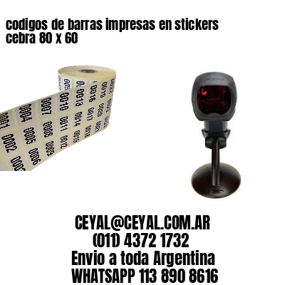 codigos de barras impresas en stickers cebra 80 x 60