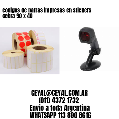 codigos de barras impresas en stickers cebra 90 x 40