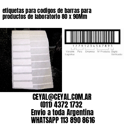 etiquetas para codigos de barras para productos de laboratorio 80 x 90Mm