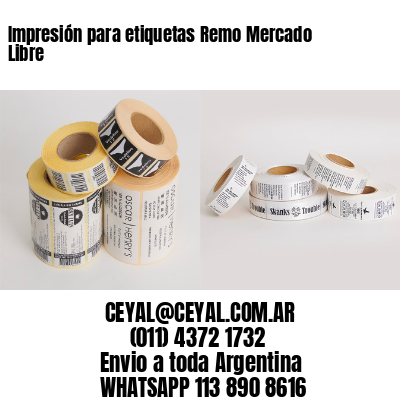 Impresión para etiquetas Remo Mercado Libre