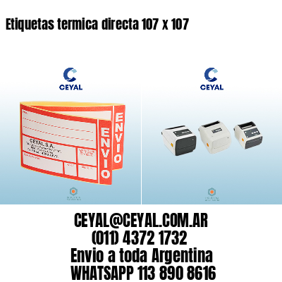 Etiquetas termica directa 107 x 107