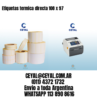 Etiquetas termica directa 108 x 97