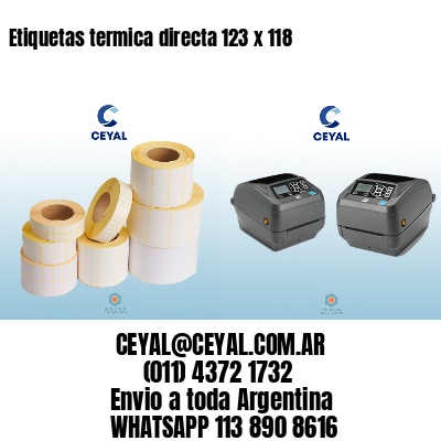Etiquetas termica directa 123 x 118