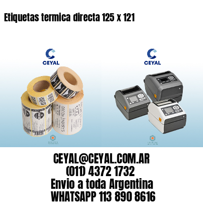 Etiquetas termica directa 125 x 121