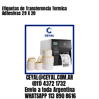 Etiquetas de Transferencia Termica Adhesivas 29 X 20