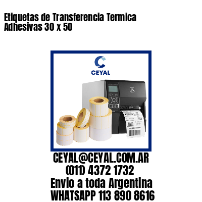 Etiquetas de Transferencia Termica Adhesivas 30 x 50