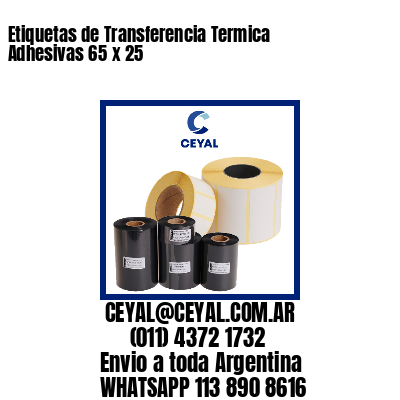 Etiquetas de Transferencia Termica Adhesivas 65 x 25