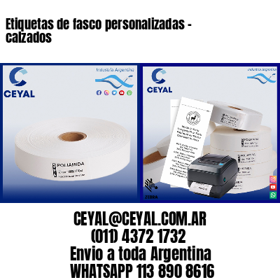 Etiquetas de fasco personalizadas – calzados