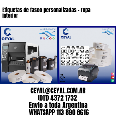 Etiquetas de fasco personalizadas – ropa interior